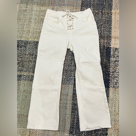 Mango Ecru Straight Jeans with Drawstring - Picture 3 of 8